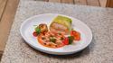 Orata Ripiena con Mousse di Capesante, Salsa alla Pizzaiola e Scarola