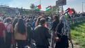 Il corteo Pro pal, in questo momento formato da 5mila persone, sta occupando la corsia nord della tangenziale