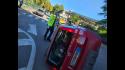 Auto si cappotta in centro a Salso, donna estratta dai vigili del fuoco - Le foto