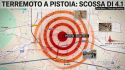 Scossa di magnitudo 4.1 a Pistoia: epicentro a 7 km, avvertita fino a Firenze