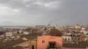 Maltempo, a fuoco un'antenna telefonica sul tetto di un palazzo a Cagliari