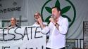 Salvini arriva a Pontida, 'sto meglio'