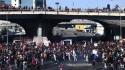 Genova, corteo partito dal porto e diretto a piazza De Ferrari