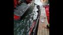 Barca in avaria urta un altro mezzo e 2 gondole sul Canal Grande a Venezia