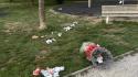 Vandali al Parcobaleno: bottiglie rotte e cestini incendiati