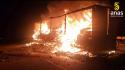 Mezzo pesante in fiamme sull'A19, illeso il conducente