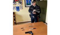 Di notte a bordo di un furgone rubato con coltelli, una pistola giocattolo modificata e senza patente: denunciato un 60enne
