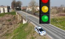 In tilt il semaforo sulla provinciale a Soragna sul ponte del Pongennaro