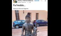 Anche Paganini...ha freddo: la simpatica foto scattata in piazzale Boito