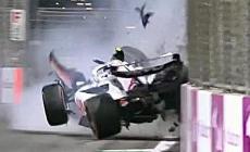 Perez in pole nel Gp d'Arabia Saudita, Ferrari seconda e terza.  Paura per Mick Schumacher portato via in ambulanza