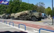 Curiosità sulla via Emilia per il passaggio di  mezzi militari - Video