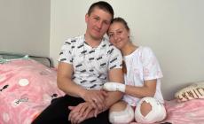 Viktor e Oksana, lei  ha perso le gambe su una mina: si sposano in ospedale 