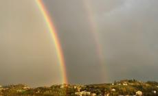 Dopo la pioggia doppio arcobaleno a Salsomaggiore
