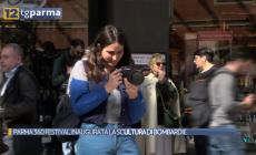Parma 360 festival,  c'è un elefante  a "La galleria". Inaugurata la scultura di Stefano Bombardieri 