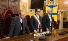 Gli auguri pasquali del vescovo Solmi  in Municipio. 