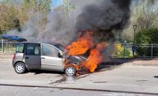 Traversetolo, auto in fiamme:  strada chiusa 