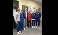 Lo staff dell'Under 21 azzurra in visita a Parma... da Bozzetti