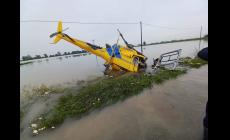 Precipita un elicottero  a Lugo di Romagna: quattro feriti