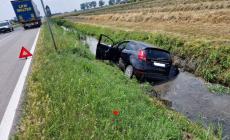 Auto finisce in un canale tra Roccabianca e Fontanelle 