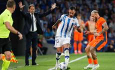 Champions: L'Inter agguanta il pareggio al 90'  contro la Real Sociedad (1-1). Il Napoli batte il Braga grazie a un autogol (2-1)