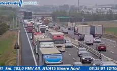 Incidenti in A1 a Fiorenzuola e Ponte Taro: code anche sulla via Emilia