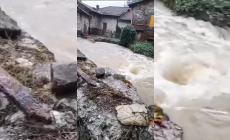 Ghiare di Corniglio, l'acqua invade il paese - Video