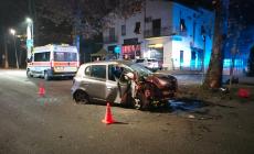 Auto contro una pianta nella notte a Traversetolo: un ferito 