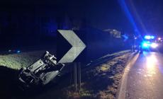 Auto nel fossato tra Busseto e Polesine