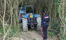Nascosti tra la vegetazione i carabinieri trovano due trattori agricoli e un autocarro rubati  -  Foto 