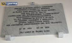 Scoperta alla Certosa di Parma una targa in memoria di Padre Lino in occasione del centenario della scomparsa