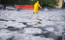 Bomba d'acqua (e grandine)  su Forlì: le strade si sono trasformate in torrenti