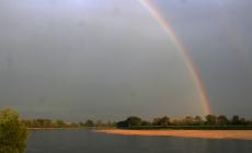 L'arcobaleno ha illuminato la domenica nelle terre del Po