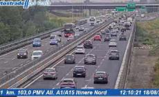 Code in Autosole fra il casello di Parma e l'innesto con l'A15 e code sull'Autocisa per il traffico intenso