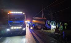 Incidenti nella Bassa, due camion fuori strada a Diolo e Carzeto. Pericolo a Busseto: il fango rende scivolosa la strada  per Roncole Verdi 
