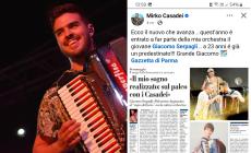 "Il nuovo che avanza: Serpagli nella mia orchestra" : Mirko Casadei condivide sui social la pagina della Gazzetta