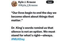Krause su X cita  Martin Luther King per rispondere ai tifosi: &ldquo;Le nostre vite finiscono il giorno in cui stiamo zitti di fronte alle cose che contano"