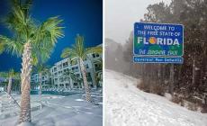 La Florida passa dai 24&deg; di sabato ai -11&deg; C di mercoled&igrave;, ma l'ondata di maltempo &egrave; eccezionale anche in altre zone del Sud 