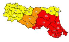 Nel Parmense allerta arancione per le piene dei corsi d'acqua, gialla per temporali