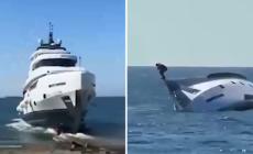 Yacht di lusso lungo oltre 25 metri affonda appena 15 minuti dopo la sua prima uscita in mare - Video