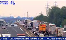 Incidente in autostrada, coda di 5 chilometri tra Parma e Fidenza 