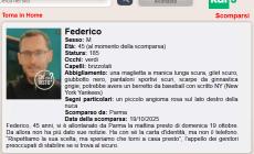 Scomparso il 45enne Federico: nuovo appello della famiglia