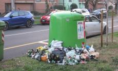 Via Picasso, &laquo;tante bottiglie fuori dalla campana del vetro da giorni: il ritiro &egrave; in grande ritardo?&raquo;