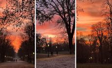 Un tramonto spettacolare  al parco Ducale: le foto del lettore Francesco Azzi