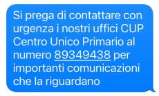"Contattare con urgenza gli uffici Cup", l'ennesimo Sms truffa