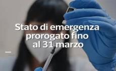 Stato di emergenza prorogato fino al 31 marzo