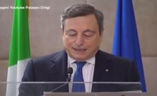 Draghi: "Spirito di collaborazione sulle sfide anche nel 2022"