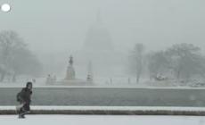 Maltempo: Usa, la neve copre il Campidoglio