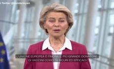 Vaccini, von der Leyen: "Condivideremo 700 milioni di dosi entro la meta' del 2022"