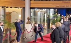 Sassoli: Draghi, Letta e Macron arrivano all'Europarlamento di Strasburgo