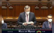 Draghi in Parlamento: "Le spese militari vanno adeguate"